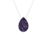 natural purple-moonstone pear shape pendant necklace
