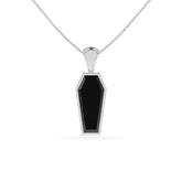 natural black-tourmaline coffin shape pendant necklace