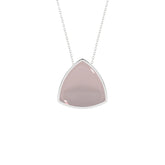 natural rose-quartz trillion shape pendant necklace