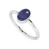 lapis lazuli oval cab stackable bezel-set ring
