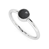 shungite round cab stackable bezel-set ring