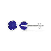 natural lapis lazuli rough shape stud earrings