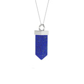 natural lapis-lazuli pentagon shape pendant necklace