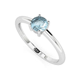 aquamarine round cut stackable prong-set ring