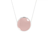 natural rose-quartz round shape pendant necklace