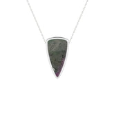 natural ruby-zoisite bullet shape pendant necklace