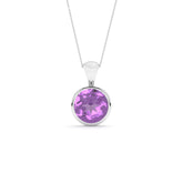 natural amethyst round shape pendant necklace