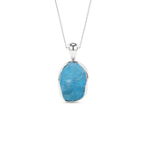 natural neon-apatite rough shape pendant necklace