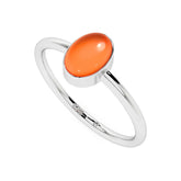 carnelian oval cab stackable bezel-set ring