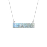 natural rainbow-moonstone bar shape pendant necklace