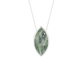 natural seraphinite marquise shape pendant necklace