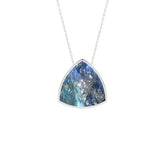 natural blue-moonstone trillion shape pendant necklace
