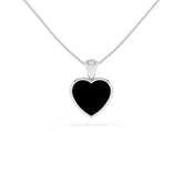 natural black-tourmaline heart shape pendant necklace