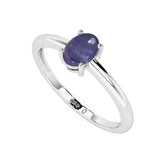 lapis lazuli oval cab stackable prong-set ring
