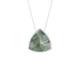 natural seraphinite trillion shape pendant necklace