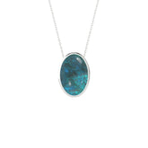 natural shattuckite oval shape pendant necklace