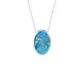 natural peruvian-opal oval shape pendant necklace
