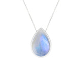 natural blue-moonstone pear shape pendant necklace
