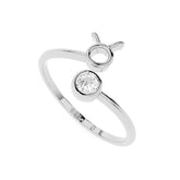 taurus zodiac ring with natural white topaz