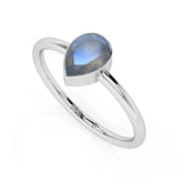 labradorite pear cut stackable bezel-set ring