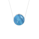 natural larimar round shape pendant necklace