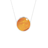 natural amber round shape pendant necklace