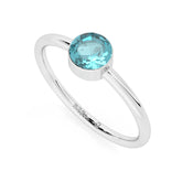 paraiba apatite round cut stackable bezel-set ring