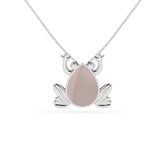 natural rose-quartz frog shape pendant necklace