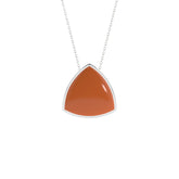 natural carnelian trillion shape pendant necklace