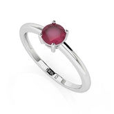 ruby round cut stackable prong-set ring