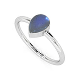 labradorite pear cab stackable bezel-set ring