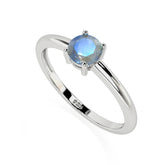 labradorite round cut stackable prong-set ring