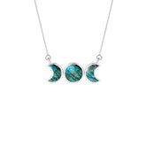 natural labradorite sun-moon shape pendant necklace