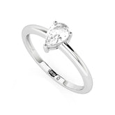 white topaz pear cut stackable prong-set ring