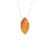 natural amber marquise shape pendant necklace