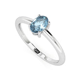 sky blue topaz oval cut stackable prong-set ring