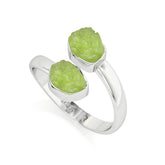 peridot rough shape stackable bezel-set ring