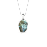 natural labradorite rough shape pendant necklace