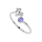 capricorn zodiac ring with natural tanzanite