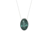 natural green-tourmaline oval shape pendant necklace