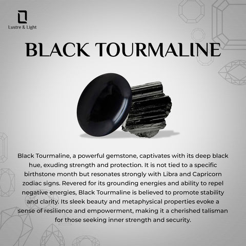 black-tourmaline rough shape stackable bezel-set ring