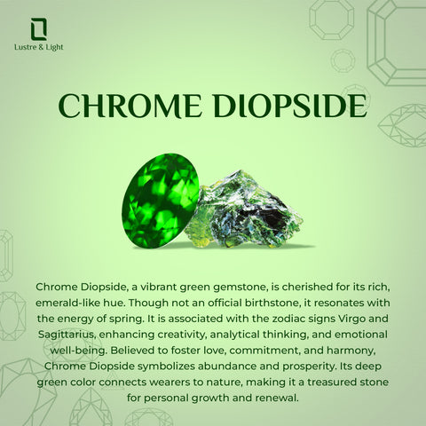 chrome diopside oval cut stackable bezel-set ring