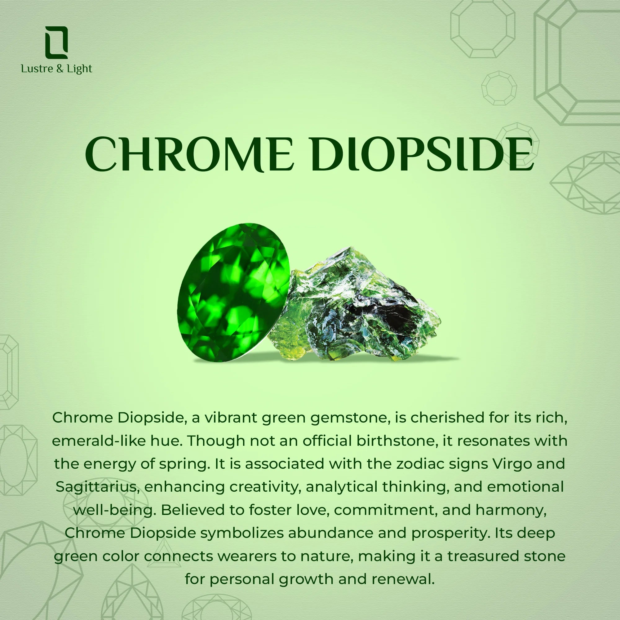 chrome diopside oval cut stackable bezel-set ring
