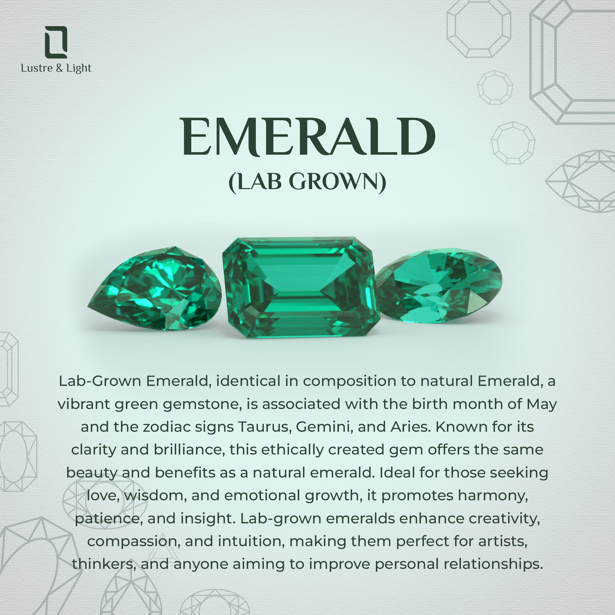 lab grown emerald cushion double halo earrings with moissanite 