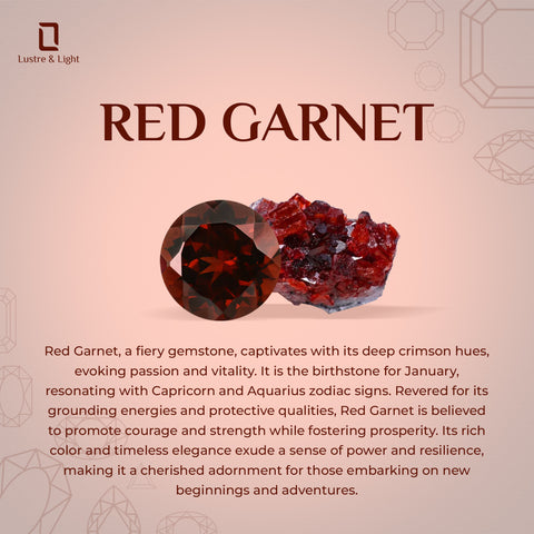 natural garnet round solitaire engagement ring