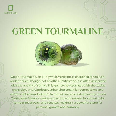 green tourmaline oval cut stackable prong-set ring
