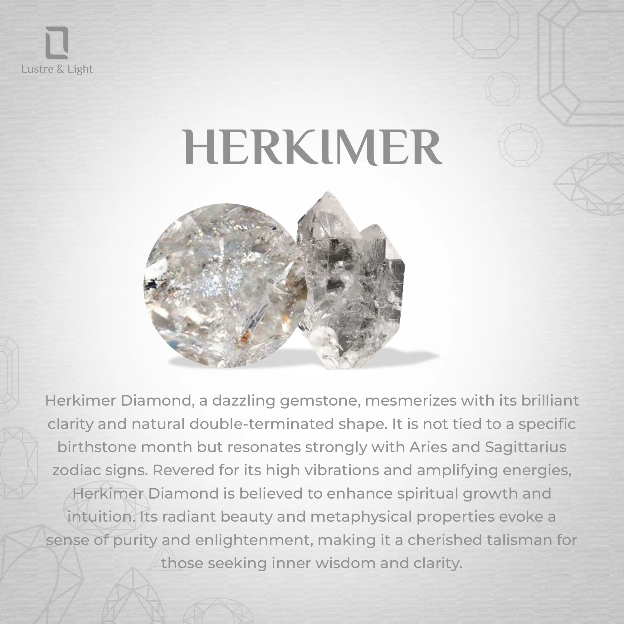 natural herkimer rough shape pendant necklace