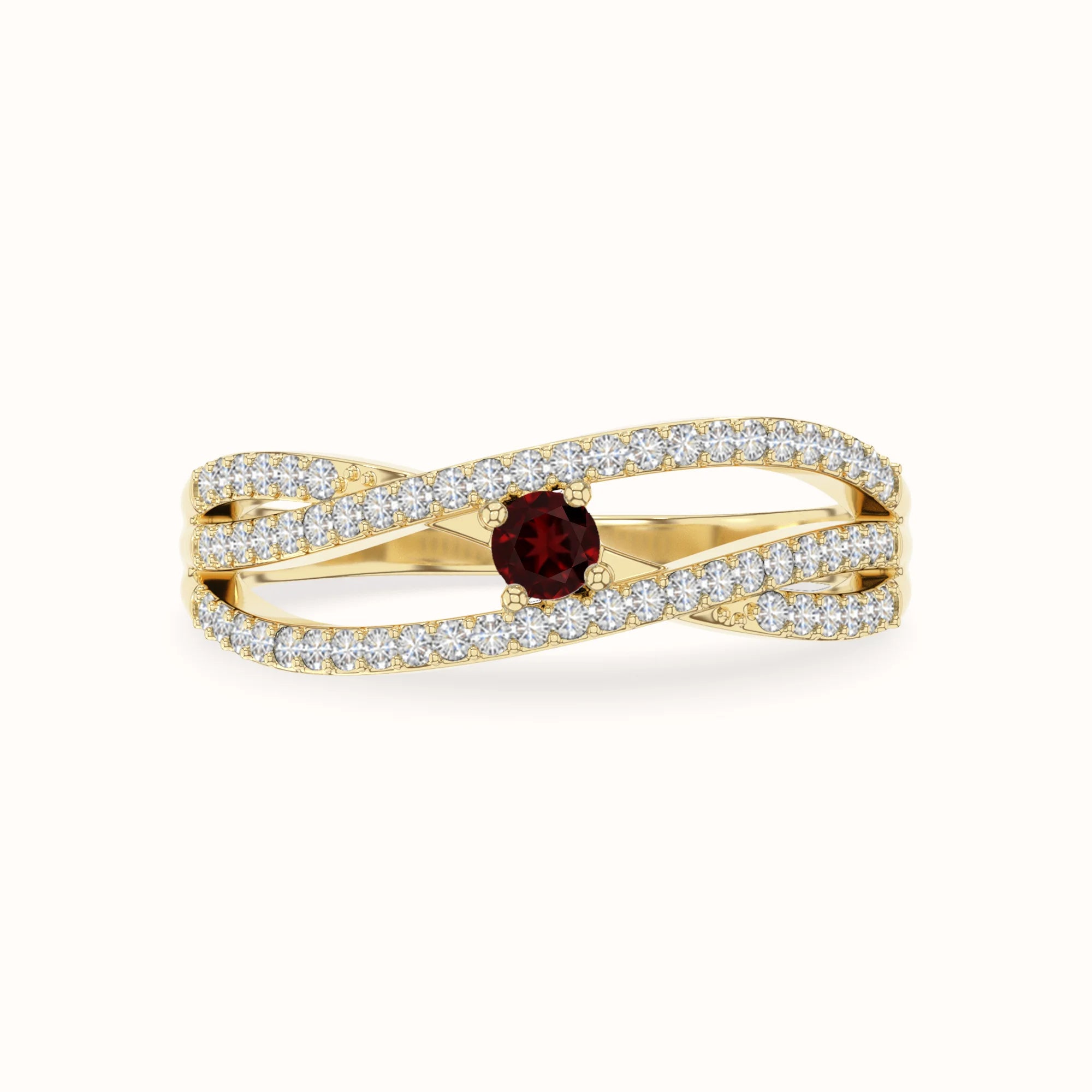 natural garnet promise rings in yellow gold vermeil