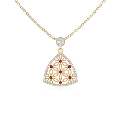 natural ruby infinity love knot necklaces in yellow gold vermeil 