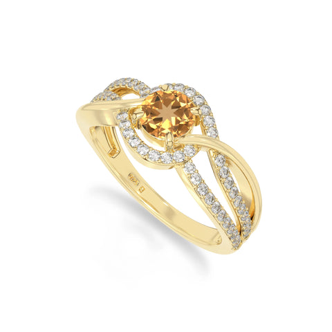 natural citrine solitaire engagement rings in yellow gold vermeil